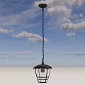 Classic Pendant Light With Metal Chain And Glass Shade Illuminating Room Space