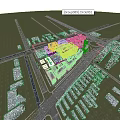 Aerial View Urban Planning With Modern Buildings Road Network And Green Spaces