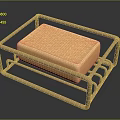 Essential Brass Soap Holder With Honeycomb Textured Yellow Soap For Daily Bathroom Use