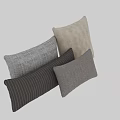 Decorative Pillows in Neutral Gray Beige Tones with Textured Linen and Soft Fabrics