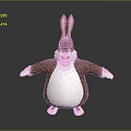 Cute Cartoon Rabbit With Brown Body White Belly And Pink Ears Smiling With Arms Open