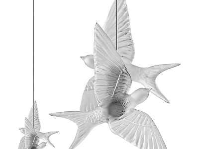 Modern Swallow Design Glass Chandelier For Stylish Interior Home Decoration 3d model