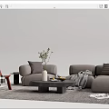 Modern Sofa Coffee Table Combination Sofa Coffee Table 3d model