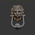 Lion Head Decorative Door Knocker With Vintage Metal Design And Classic Style