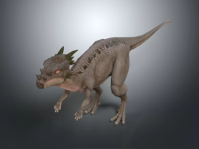 Detailed 3D Dinosaur Character Model With Spiked Head And Scaly Skin 3d model