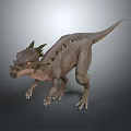 Detailed 3D Dinosaur Character Model With Spiked Head And Scaly Skin