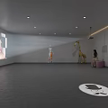 Cinema Interior With Movie Projection Little Girl Floor Sign And Giraffe Decor