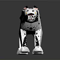 Lego Style Leopard Model With Black White Spots Standing On Dark Background With Reflection