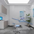 Modern Dental Clinic Interior With Reception Desk Waiting Area Bookshelves And Marble Floor