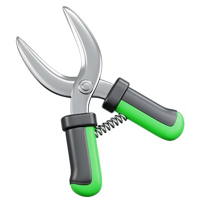 Stainless Steel Kitchen Scissors With Black And Green Handles And Spring Design For Home Kitchen Use 3d model