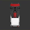 Silver And Red Race Car With Aerodynamic Body And Rear Spoiler Design