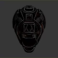 Futuristic Mechanical Weapon Design With Black Red Color Scheme And Intricate Textural Details