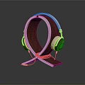Elegant High Quality Headphone Speakers on a Modern Stand with Dark Background and Reflective Surface