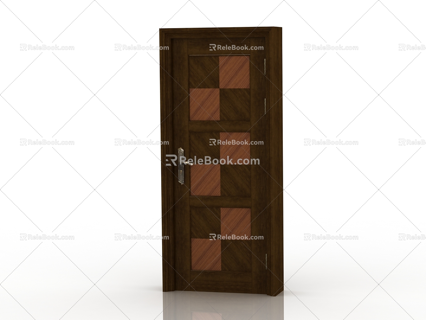 European-style interior door solid wood door 3d model