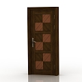 European-style interior door solid wood door 3d model