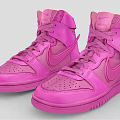 Fashionable Nike Pink High Top Shoes With Stylish Leather Design And Lace Up Detail