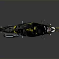 Sporty Black and Yellow Motorcycle with Sleek Fairing Reflective Wheels and Stylish Seat on Dark Background