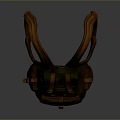 Practical Green And Brown Backpack With Leather Straps And Buckles For Daily Use