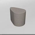 Modern Light Gray Fabric Sofa Stool With Curved Design And Textured Surface 3d model