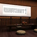 Traditional Chinese Style Restaurant Interior With Wooden Furniture Lanterns Tables Chairs And Decorative Art