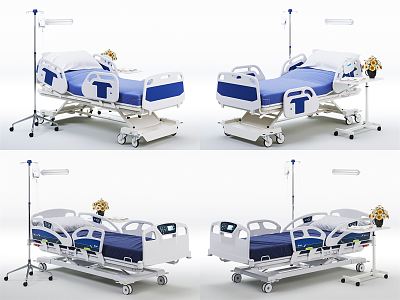 Modern hospital bed infusion bed combination 3d model