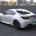White Sports Car With Open Hood Revealing Engine Compartment Details