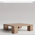 Modern Wooden Coffee Table With Simple Square Design And Sturdy Natural Wood Legs
