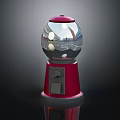 Amusement Equipment Toy Capsule Machine With Red Base Transparent Globe And White Capsules