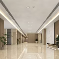 Bright Modern Hotel Lobby Interior With Marble Floor Reception Desk And Potted Plants
