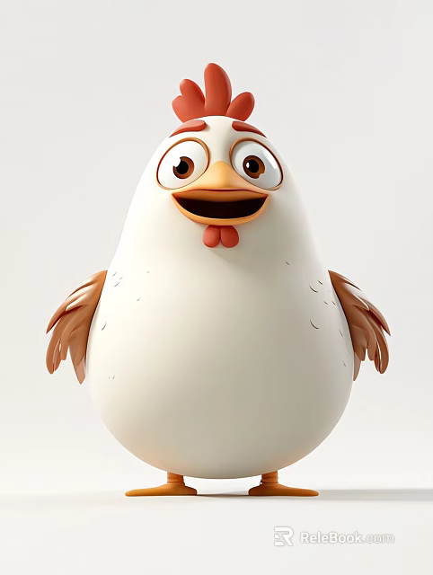 Cute Cartoon Chicken Decorative Figurine Set For Home Decoration 3d model 