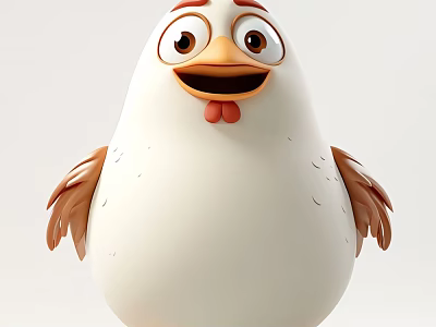 Cute Cartoon Chicken Decorative Figurine Set For Home Decoration 3d model
