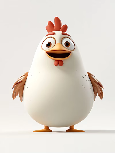 Cute Cartoon Chicken Decorative Figurine Set For Home Decoration 3d model