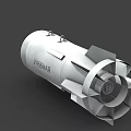 White Military Bomb Weapon With y456HA9 Marking And Rear Fins Structure