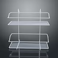 White Metal Multi Tier Storage Shelf Organizer For Home Furniture
