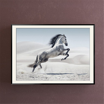 Modern Animal Painting Blue Children's Room Animal Horse Decorative Painting 3d model