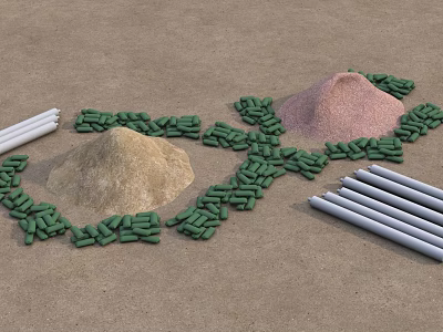 Flood control sandbag Flood control bag Flood control construction 3d model