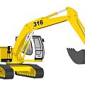 Powerful Yellow 316 Model Excavator Functional Vehicle With Tracks And Bucket