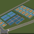Aerial View Of Multiple Tennis Courts With Green Surroundings And Pathways