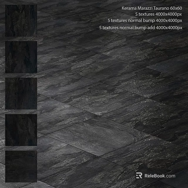 Five Normal Bump Floor Tile Textures With 4000x4000px High Resolution 3d model 
