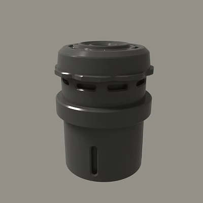 Gray Industrial Mechanical Component With Cylindrical Design Holes And Grooves Sleek Solid Construction 3d model