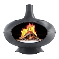 modern fireplace fireplace cast iron B B q match fire 3d model