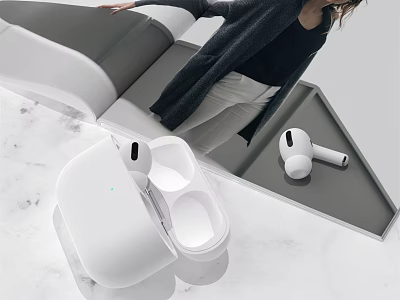 White Wireless Earbuds With Charging Case And Ergonomic Design For Comfortable Daily Music Listening 3d model