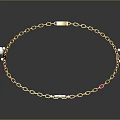 Gold Chain Necklace With Colorful Gemstones And Flower Pendant Fashionable Accessory