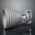 modern rocket engine fuel thruster jet engine aircraft engine 3d model