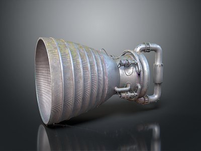 modern rocket engine fuel thruster jet engine aircraft engine 3d model