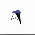 Modern Purple Conical Stool With Metal Frame And Fan Shaped Seat