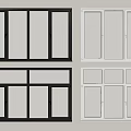 Modern Black And White Casement Windows With Various Frame Styles 3d model