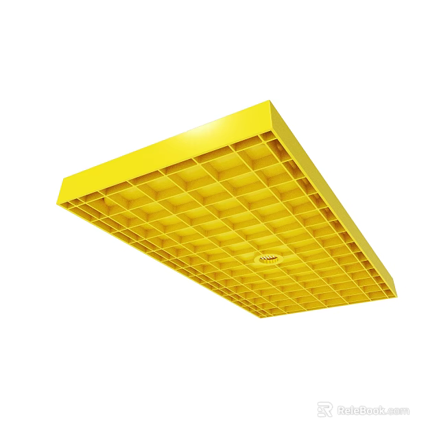 Durable Yellow Plastic Grid Tray For Industrial Storage And Handling 3d model