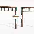 Vintage Wooden Door Arch With Green Decorative Pillars And Classic Design Elements