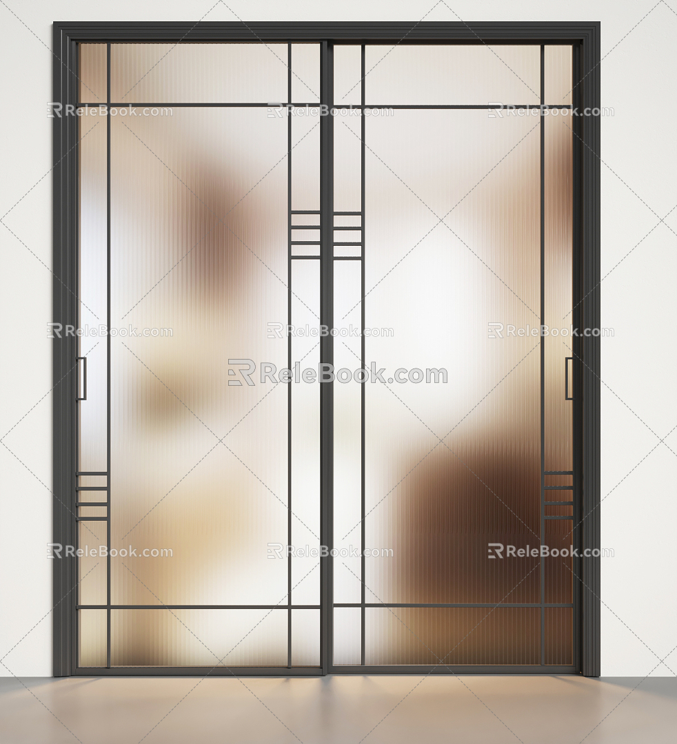 Modern sliding door kitchen door sliding door 3d model